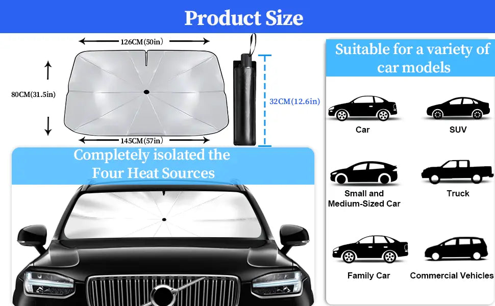 Car Windshield Sun Shade Umbrella