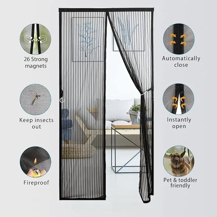 Mesh Screen Net Home Magnetic Anti Mosquito Door Curtains